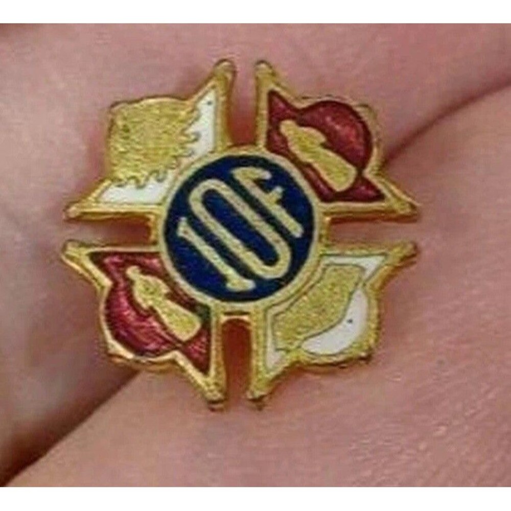 Vintage Independent Order of Foresters Lapel Pin Reads IDF Blue & Gold Tone